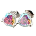 thumbnail image 1 of Opolski Fashion Multi Color Cubic Zirconia Heart Stud Earrings Women Party Jewelry Gift, 1 of 4