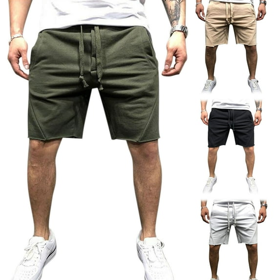 Opolski Fashion Solid Color Summer Sports Casual Fitness Running Men's Shorts Sweatpants