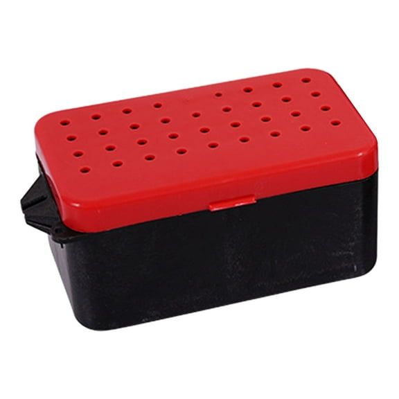 Opolski Fish Bait Box Portable Live Fishing Bait Box with Handle Double-layer Fishing Tackle Container for Maggot Worm Earthworm Fishing Hooks M