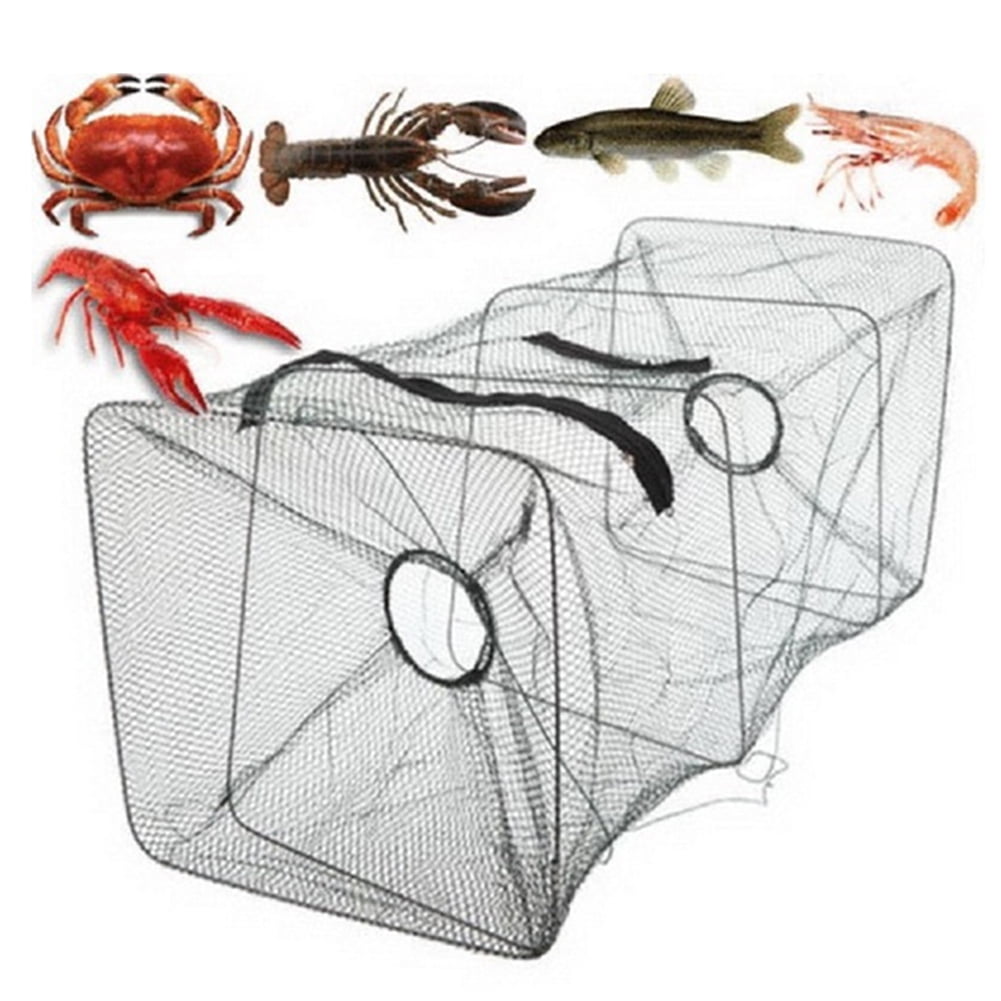 Opolski Fishing Bait Trap Folding Portable Crab Fish Net Cage Shrimp Catcher  Pot Bait Trap 