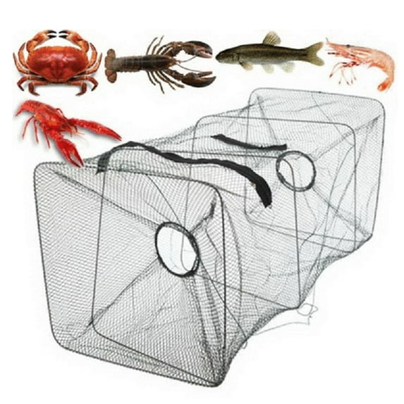 Opolski Fishing Bait Trap Folding Portable Crab Fish Net Cage Shrimp Catcher Pot Bait Trap