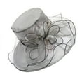 thumbnail image 1 of Opolski Floral Organza Wide Brim Church Kentucky Derby Fascinator Lady Tea Party Sun Hat, 1 of 8