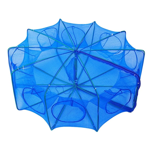Opolski Foldable Fishing Trap Net Collapsible 6/8-Hole Hexagon/Octagon Fishing Bait Trap Fishing Net Catch Cage