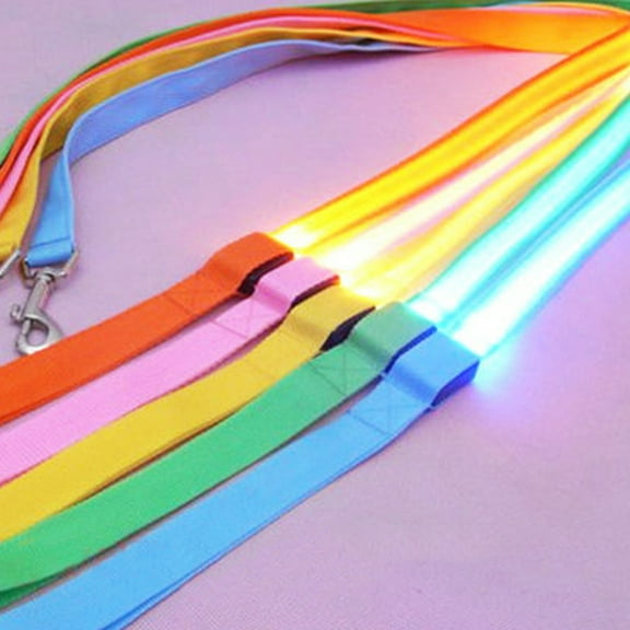 Opolski LED Dog Leash Glow in The Dark  Pet Dog Glow LED Flashing Light Nylon Safety Anti-lost Leash Lead Rope Belt  for Pet Products Dog Accessories