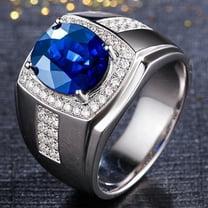 Opolski Luxury Men Cubic Zirconia Rhinestones Inlaid Finger Ring Jewelry Gift