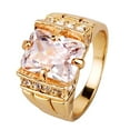 thumbnail image 1 of Opolski Luxury Men Square Cubic Zirconia Rhinestone Finger Ring Wedding Jewelry Gift, 1 of 8