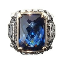 Opolski Luxury Square Cubic Zircon Men Finger Ring Party Banquet Jewelry Decor Gift