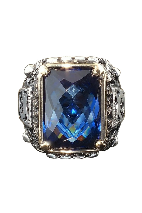 Luxury Square Cubic Zircon Men Finger Ring Party Banquet Jewelry Decor Gift