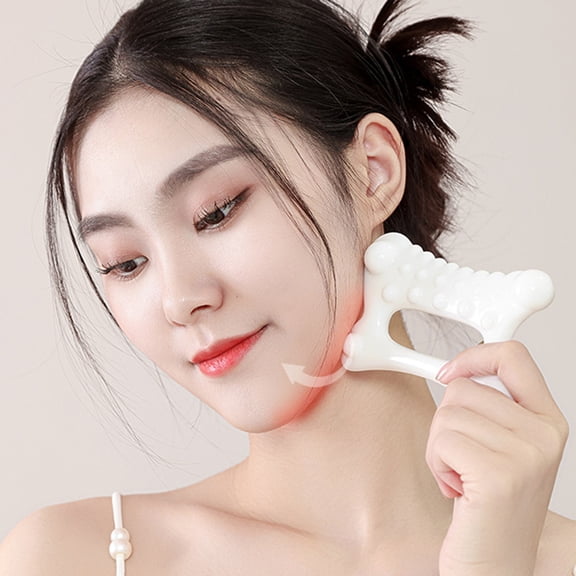 Opolski Massage Scraper Professional Acupuncture Therapy Reduce Fat Static-Free Multifunctional Skin Lifting Body SPA Gua Sha Scraping Board Massage Tool for Adults Milky White