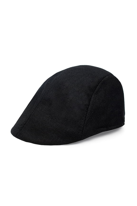 Men Newsboy Classic Style Hat Men Retro Advanced Hat Solid Color Casual Portable Breathable Sun Anti uv Literary Newsboy Hat Forward Beret Black
