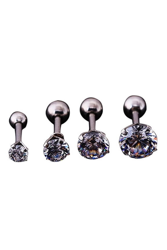 Men Women Rhinestone Cartilage Tragus Bar Helix Upper Ear Earring Stud Jewelry