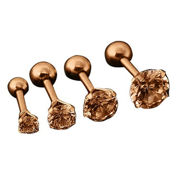 Opolski Men Women Rhinestone Cartilage Tragus Bar Helix Upper Ear Earring Stud Jewelry