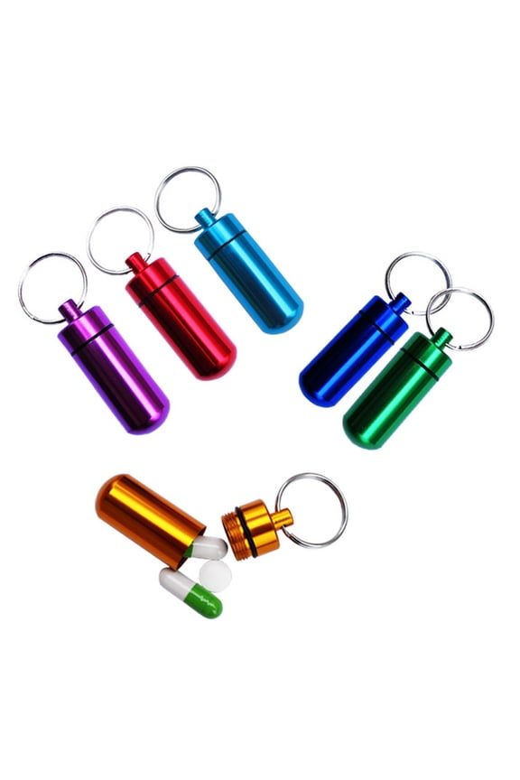 Mini Waterproof Case Emergency Medicine Drug Box Tank with Keychain