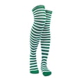 thumbnail image 1 of Opolski Over-the-knee Striped Socks 1 Pair Green White Striped Stockings Over Knee Length High Elasticity Soft Breathable Thigh Socks for Holiday Christmas Green, 1 of 8