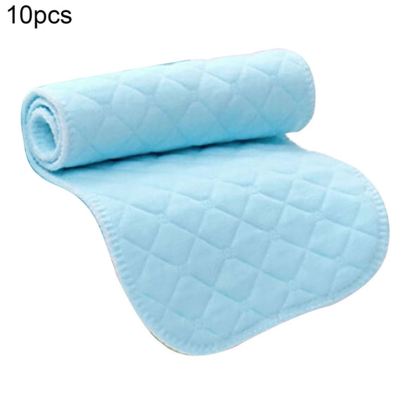 Opolski Pack Of 10 Napkin Multiple-Use Reusable Three Layers Natural Cloth Diaper for Baby