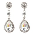 thumbnail image 1 of Opolski Party Fashion Women Shiny Rhinestone Inlaid Waterdrop Long Dangle Stud Earrings, 1 of 7