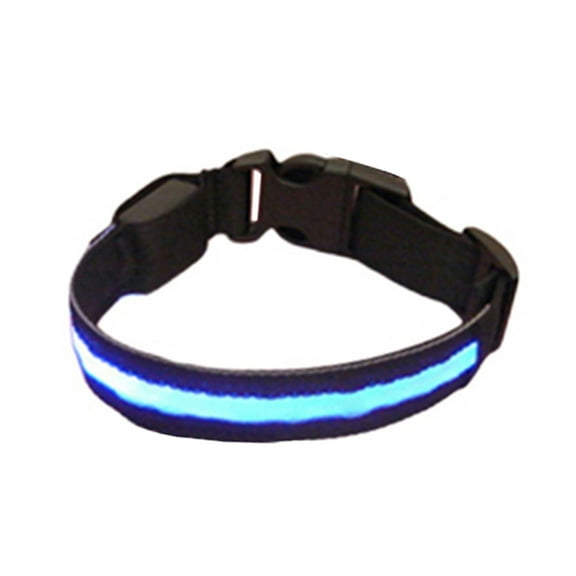 Opolski Pet Dog Puppy Nylon Glow in the Dark Collar LED Light Soft Adjustable Neck Strap