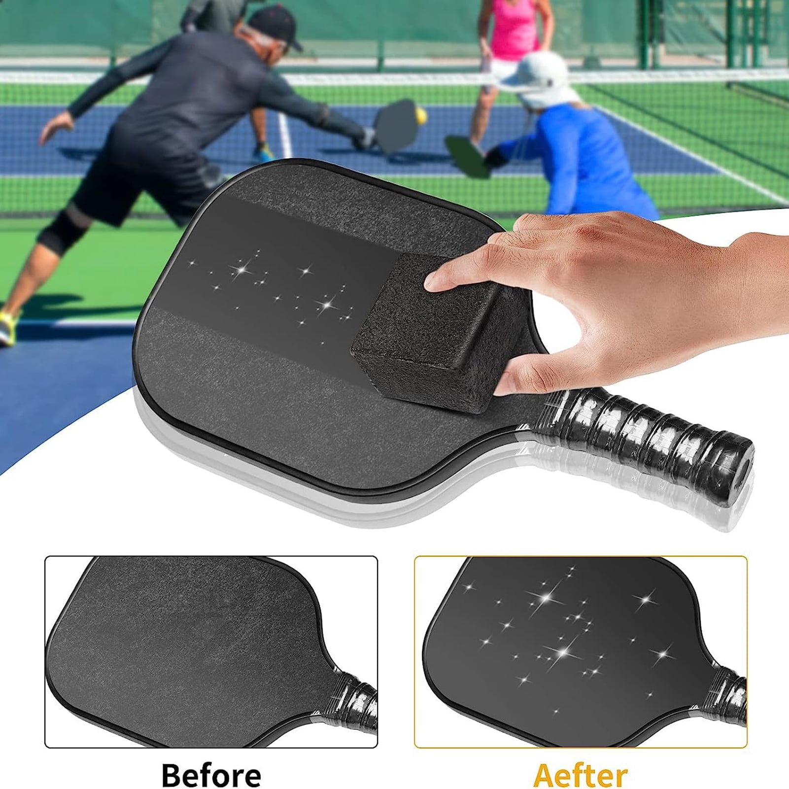 Opolski Pickleball Paddle Eraser with Cleaning Cloth Compact Portable