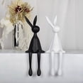 thumbnail image 1 of Opolski Premium Resin Handcrafted Sitting Rabbit Figurine - Durable Abstract Easter Home Decor, Tabletop Shelf Decoration, Gift for Holidays & Housewarming, 1 of 8