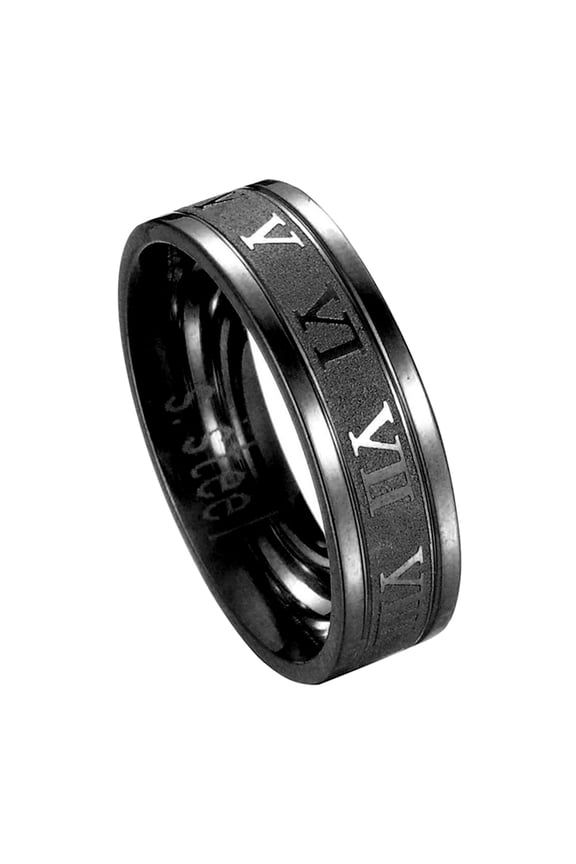 Punk Ring Creative Unisex Titanium Steel Roman Numerals Ring for Party Gift Daily Life