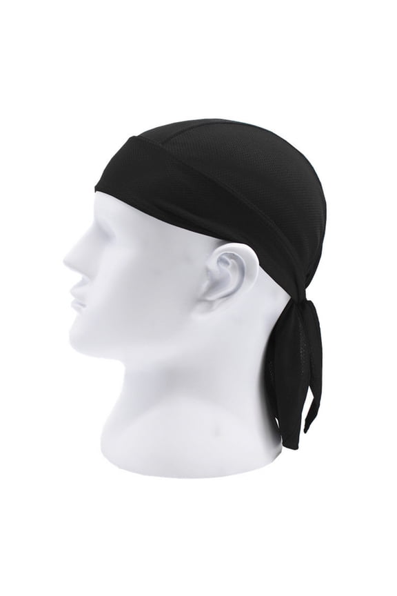 Solid Color Breathable Motorcycle Wrap Biker Hat Unisex Headscarf Bandana Cap Blue