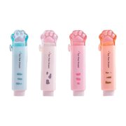 Opolski Students Rubbing Eraser Retractable Reward School Supplies Push-pull Cat Paw Cute Eraser for School Supply