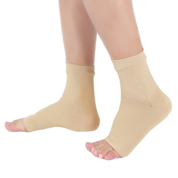 Opolski Unisex Anti-fatigue Sports Compression Foot Ankle Sleeve Support Brace Socks Beige