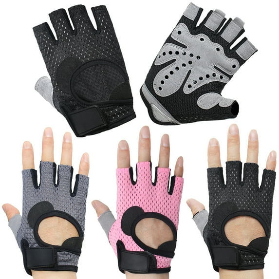Opolski Unisex Breathable Anti-slip Weight Lifting Yoga Gym Sports Half Finger Gloves
