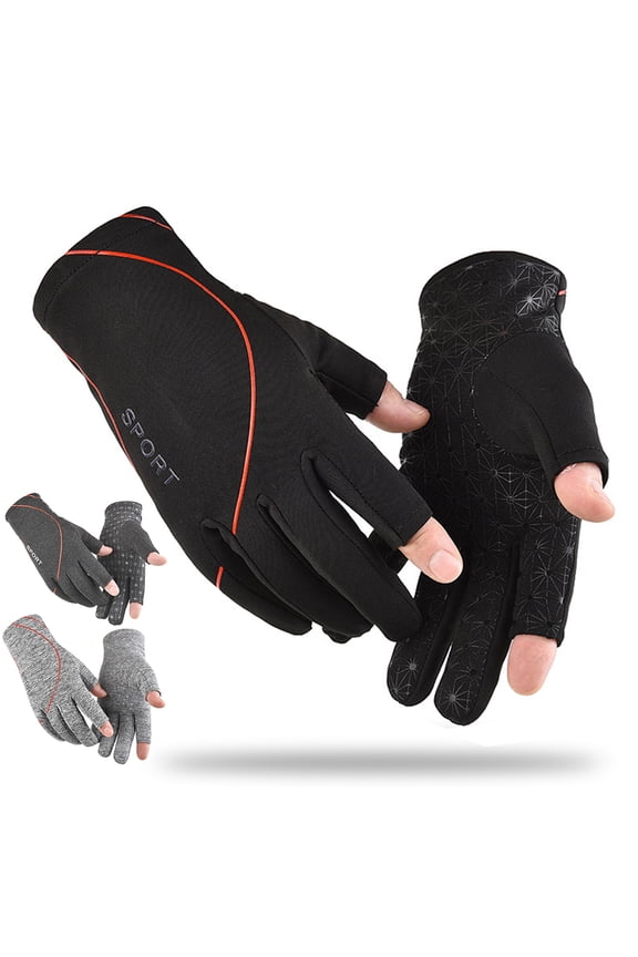 Unisex Soft Anti-slip Elastic Open Fingers Writing Gloves Outdoor Skiing Mitten