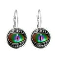 thumbnail image 1 of Opolski Vintage Dragon Eyes Cabochon Glass Round Pendant Women Leverback Earrings Gift, 1 of 4