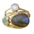 thumbnail image 1 of Opolski Vintage Irregular Multilayer Artificial Moonstone Women Finger Ring Jewelry Gift, 1 of 7