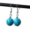 thumbnail image 1 of Opolski Women Beads Dangle Earring Ethnic Women Round Faux Turquoise Beads Dangle Drop Hook Earrings Jewelry for Party Banquet, 1 of 7