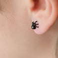 thumbnail image 1 of Opolski Women Fashion Creative Cute Punk Cool Black 3D Animal Mini Spider Stud Earrings, 1 of 8