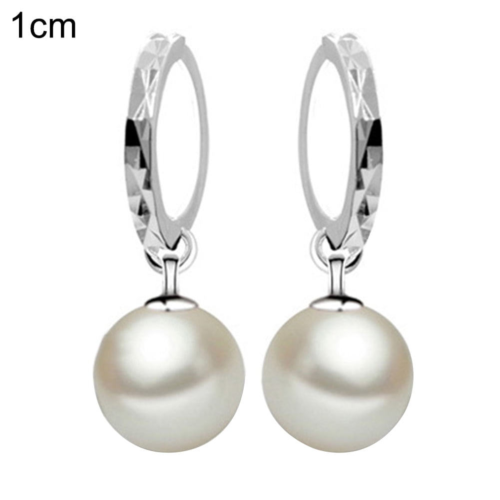 Xerling Faux Pearl Drop Earrings For Women - Elegant Cluster Dangle Earrings, 3.11 Inch Length