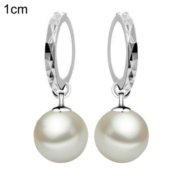 Opolski Women Fashion Fuax Pearl Dangle Eardrop Huggie Earrings Piercing Jewelry Gift