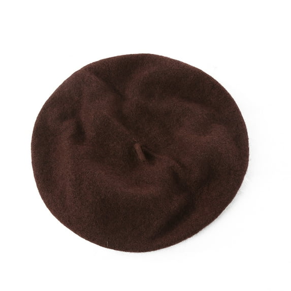 Opolski Women Girl Solid Color Warm Winter Beret French Artist Beanie Hat Ski Cap
