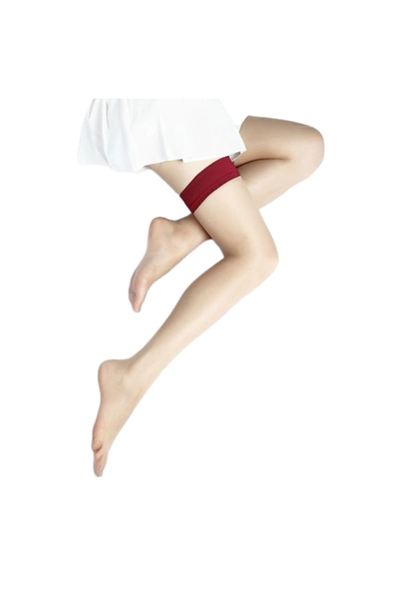 Women Long Tube Stockings Over Knee Summer Stockings 1 Pair Women Stockings See-through Mesh Ultra-thin High Elasticity Japanese Style Anti-slip Solid Red