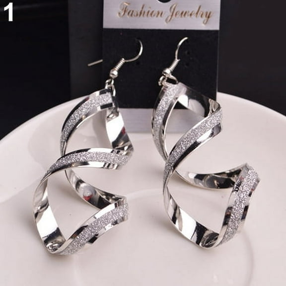 Opolski Women Spiral Scrub Hook Dangle Earrings Wedding Engagement Bridal Jewelry Gift