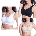 thumbnail image 1 of Opolski Women V-Neck Stretch Wire Free Pure Color Bra Yoga Sports Crop Tops Sleepwear, 1 of 7