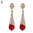 thumbnail image 1 of Opolski Women Waterdrop Chandelier Rhinestone Full Zircon Earrings Ear Stud Ear-clip, 1 of 7