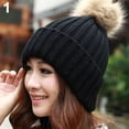 thumbnail image 1 of Opolski Women Winter Warm Braided Crochet Knitting Hat Girl Beret Ski Beanie Ball Cap, 1 of 7