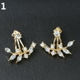 thumbnail image 1 of Opolski Women's Fashion Elegant Rhinestone Leaf Twig Branch Stud Earrings Ear Jackets, 1 of 8
