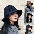 thumbnail image 1 of Opolski Womens Bucket Hats Winter Fashion Women Solid Color Wide Brim Warm Casual Woolen Bucket Hat Cap, 1 of 7