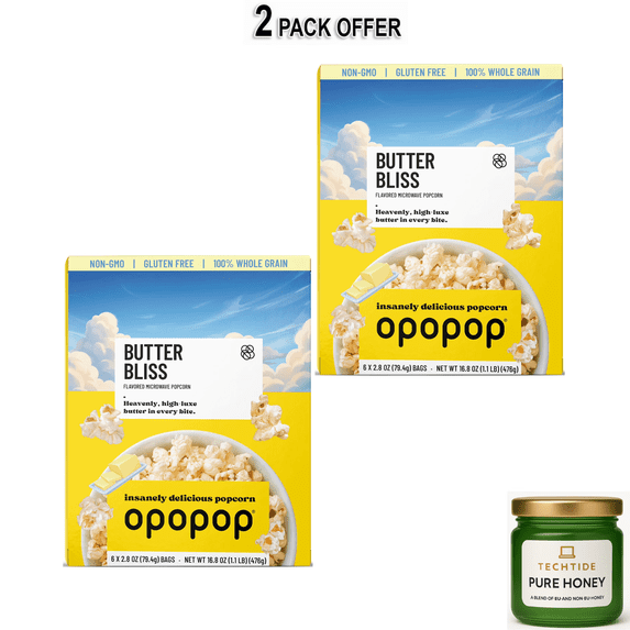 Opopop Microwave Popcorn Butter Bliss Flavor 2.8oz/6ct, 16.8 oz