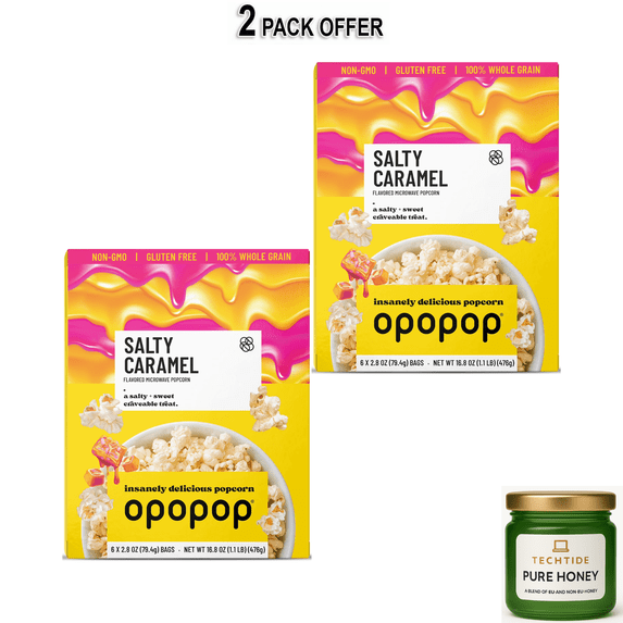 Opopop Microwave Popcorn Salty Caramel Flavor 2.8oz/6ct, 16.8 oz