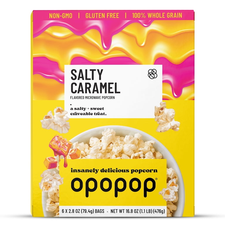 Opopop Microwave Popcorn Salty Caramel Flavor 2.8oz/6ct - Walmart.com