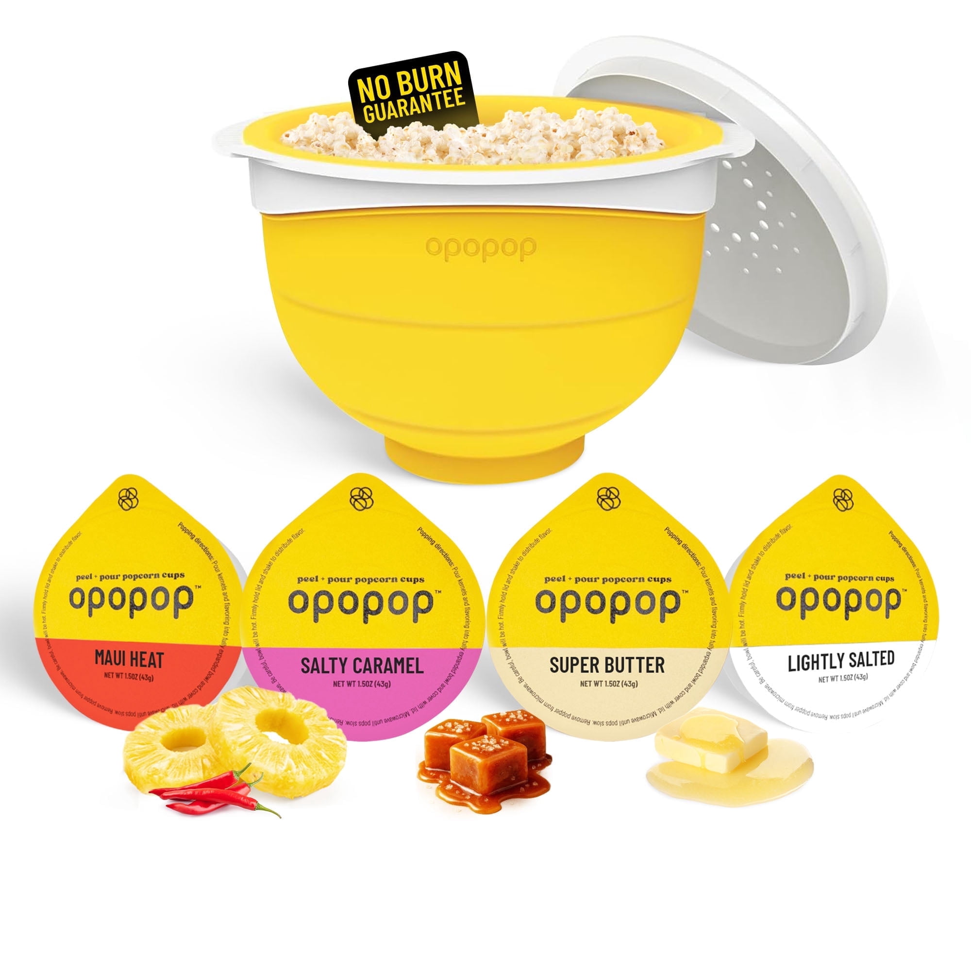 Poppopo　4 コハウチワカエデ Opopop Microwave Popcorn Variety Pack 4 Count with Collapsible