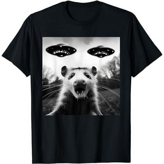 Opossum Alien UFO Funny Graphic Tee For Men Women T-Shirt