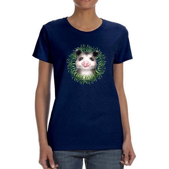 Opossum And Grass Shaped T-Shirt Women -Image by Shutterstock, Female XX-Large