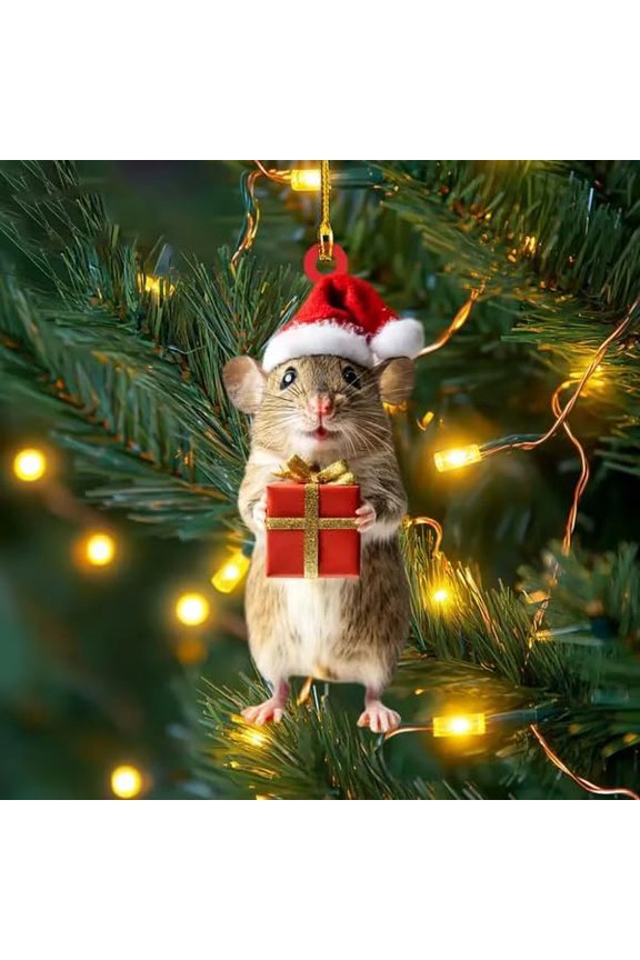 Opossum Christmas Ornament, Handmade Upside-Down Opossum Ornament for Christmas Tree, Nature-Themed Animals Possum Ornaments Hanging Decor, Opossum Gifts for Women Men (A)
